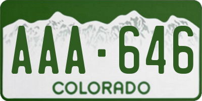 CO license plate AAA646