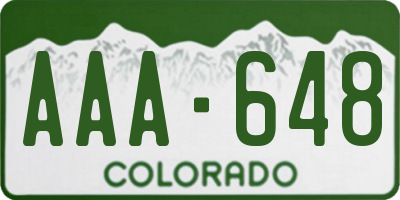 CO license plate AAA648