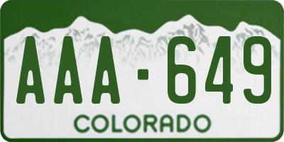CO license plate AAA649