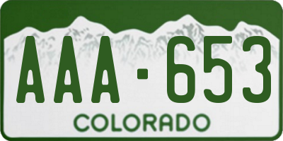 CO license plate AAA653