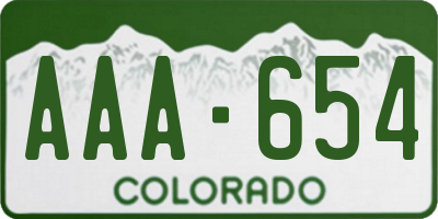 CO license plate AAA654