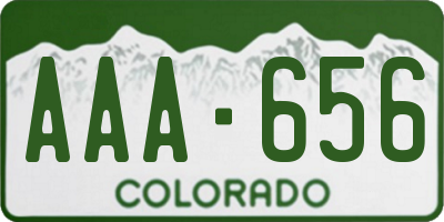 CO license plate AAA656