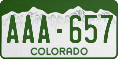 CO license plate AAA657