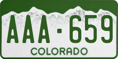 CO license plate AAA659