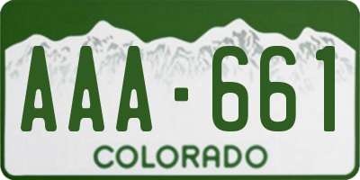 CO license plate AAA661