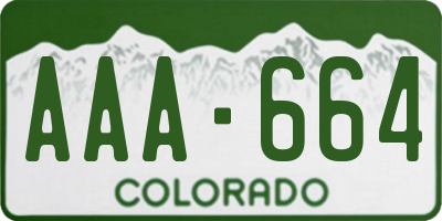 CO license plate AAA664