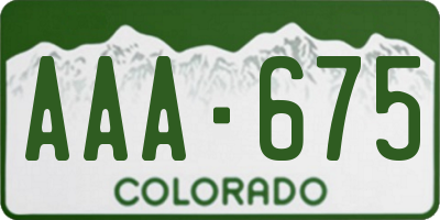 CO license plate AAA675