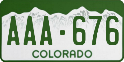 CO license plate AAA676
