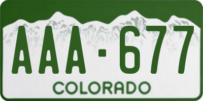 CO license plate AAA677