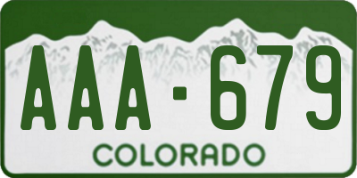 CO license plate AAA679