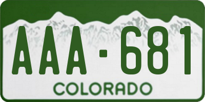 CO license plate AAA681