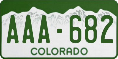 CO license plate AAA682