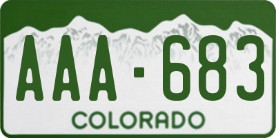 CO license plate AAA683