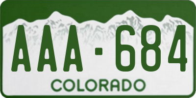 CO license plate AAA684