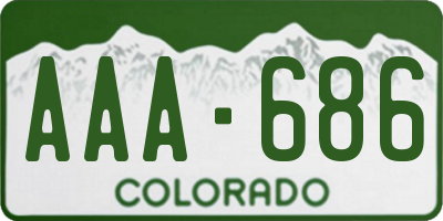 CO license plate AAA686