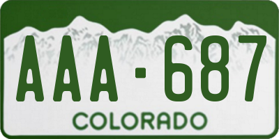 CO license plate AAA687