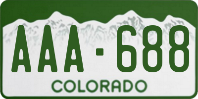 CO license plate AAA688