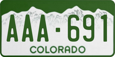 CO license plate AAA691