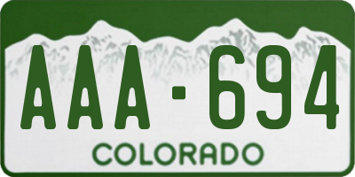 CO license plate AAA694