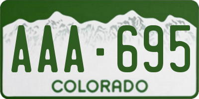 CO license plate AAA695