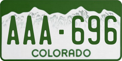 CO license plate AAA696