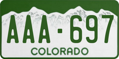 CO license plate AAA697