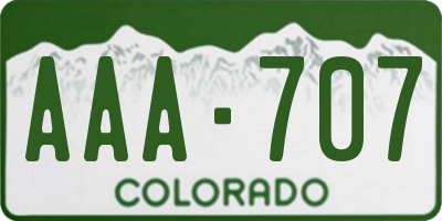 CO license plate AAA707