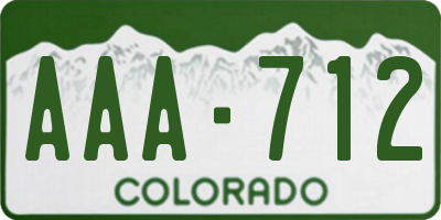 CO license plate AAA712
