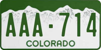 CO license plate AAA714