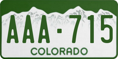 CO license plate AAA715