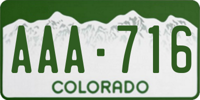 CO license plate AAA716