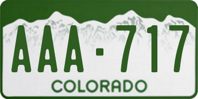 CO license plate AAA717
