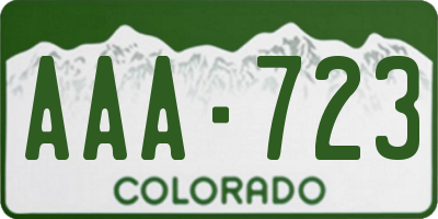 CO license plate AAA723