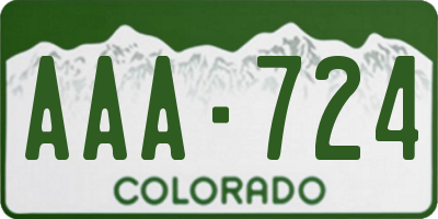 CO license plate AAA724