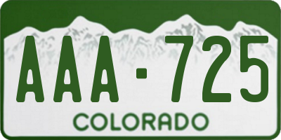 CO license plate AAA725