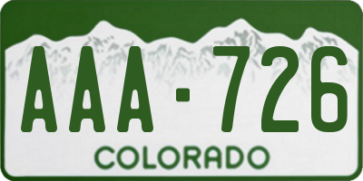 CO license plate AAA726