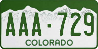 CO license plate AAA729