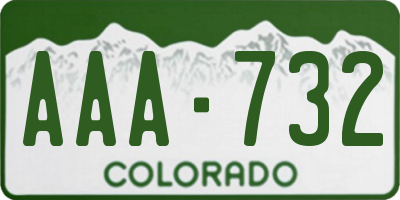 CO license plate AAA732