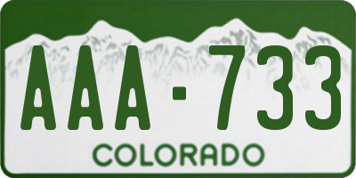 CO license plate AAA733