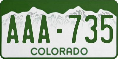 CO license plate AAA735