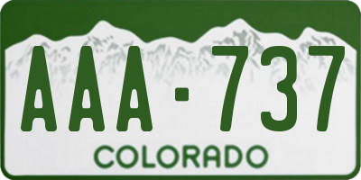 CO license plate AAA737