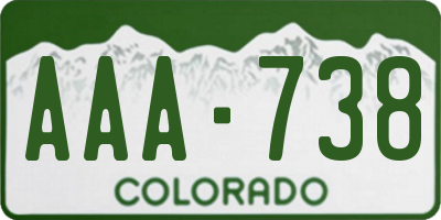 CO license plate AAA738