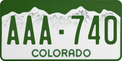 CO license plate AAA740