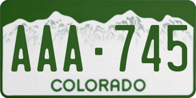 CO license plate AAA745