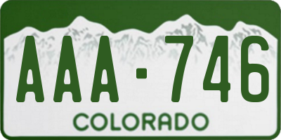 CO license plate AAA746