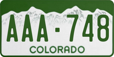 CO license plate AAA748