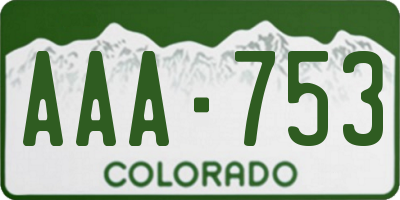 CO license plate AAA753