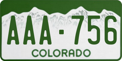 CO license plate AAA756