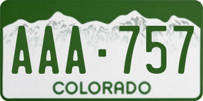CO license plate AAA757