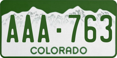 CO license plate AAA763